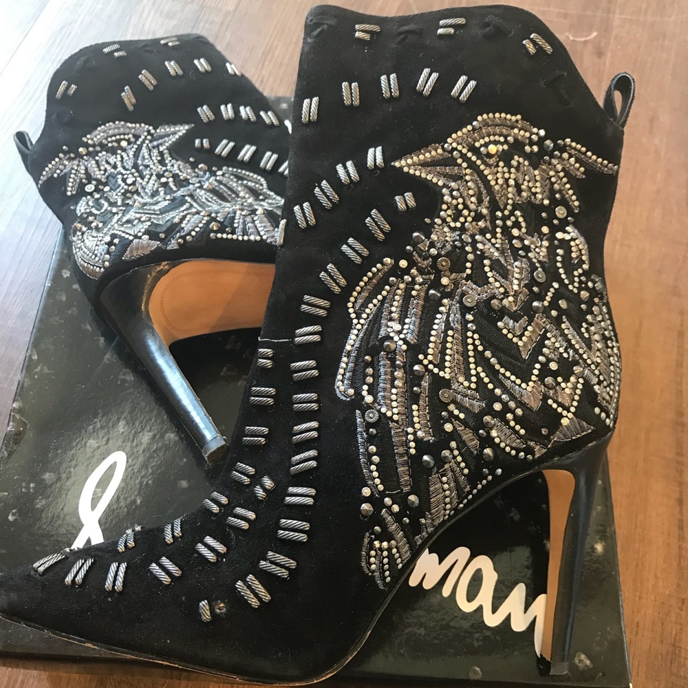 Sam Edelaman Melina Suede Stud/Beaded Boots